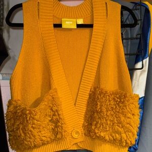 Anthropologie Maeve Golden Knit Vest